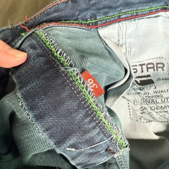 G-STAR RAW Men’s Skinny Jeans Dark Blue w/ Pleated Moto Detail Size 36 Denim Y2K - Picture 13 of 15